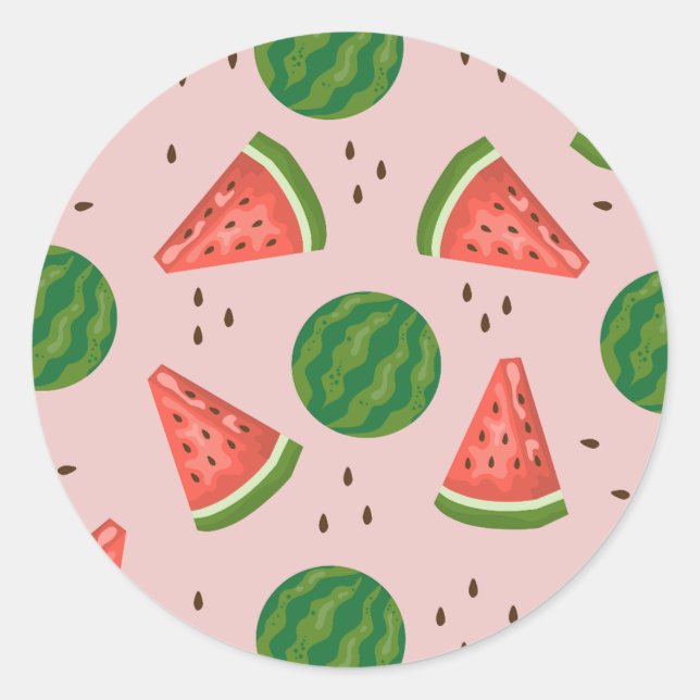 Sticker Rond Fruit Motif de pastèque Adulte été (Devant)