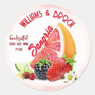 Sticker Rond Fruit Sangria Mariage