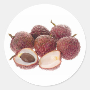 Sticker Rond Fruit tropical - litchis