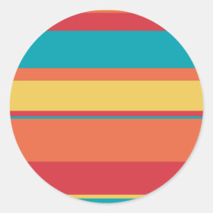 Sticker Rond Fruit Tropical Tonal Stripes