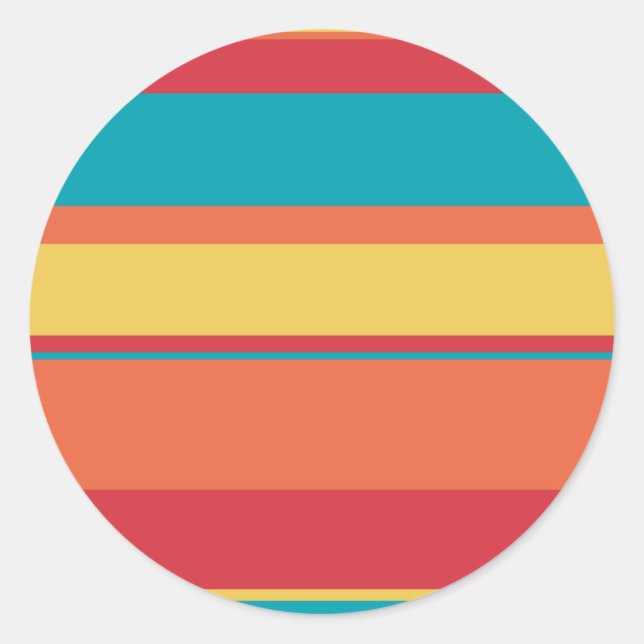 Sticker Rond Fruit Tropical Tonal Stripes (Devant)