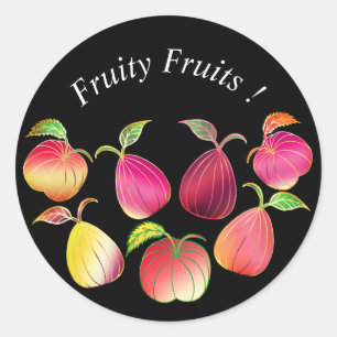 Sticker Rond Fruits colorés sur mesure