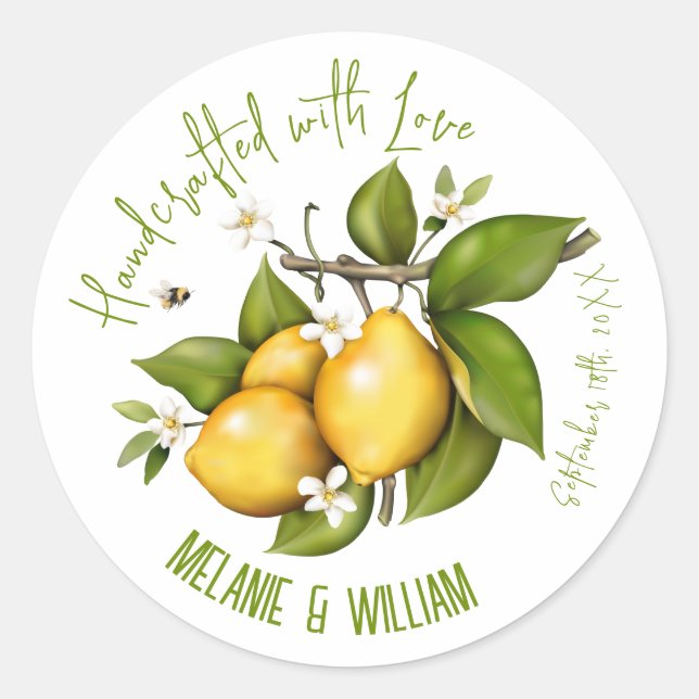Sticker Rond Fruits de citron (Devant)