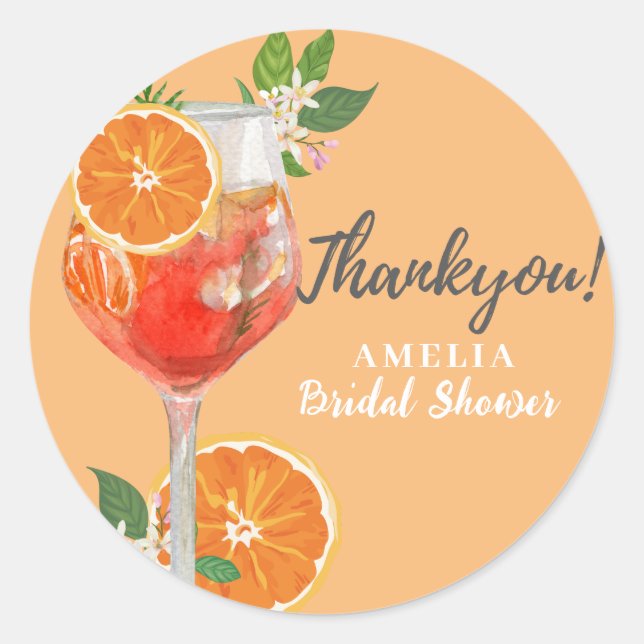 Sticker Rond Fruits de citron aquarelle Lemon shower de mariage (Devant)