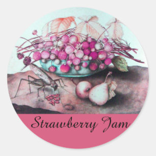 Sticker Rond FRUITS DE SAISON, CONSERVATION DE POISSON, Jam, Ca