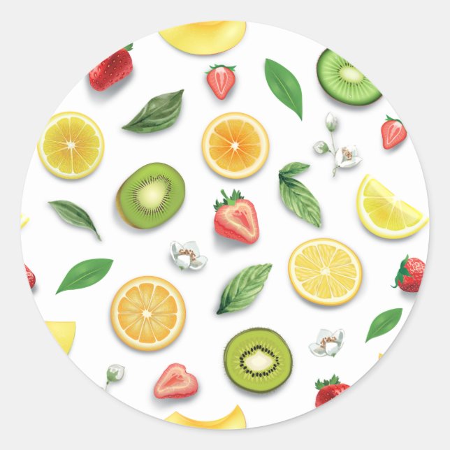 Sticker Rond Fruits mixtes 4 (Devant)