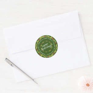 Sticker Rond Fruits rouges foncés personnalisés Fruits verts Fe