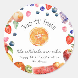 Sticker Rond Fruitti à deux tti Cutie Fruit Anniversaire
