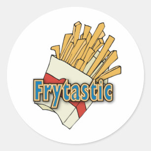 Sticker Rond Frytastic ~ French Fries Fantastic Junk Foods