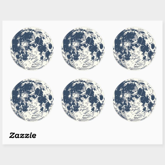 Sticker Rond Full Moon (Feuille)