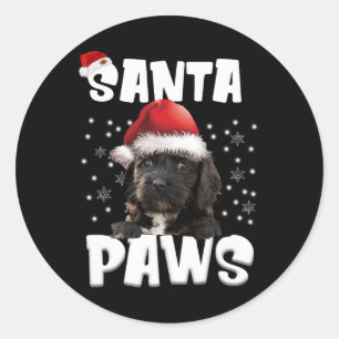 Sticker Rond Fun Apoo lumières de Noël Arbre Amoureux des chien