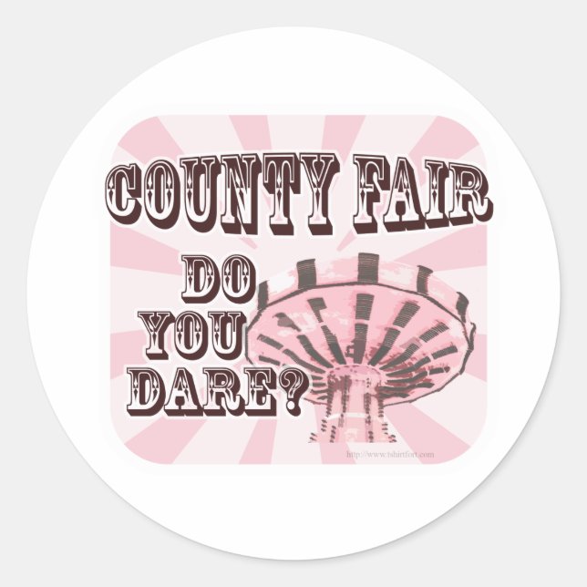Sticker Rond Fun County Fair Slogan (Devant)