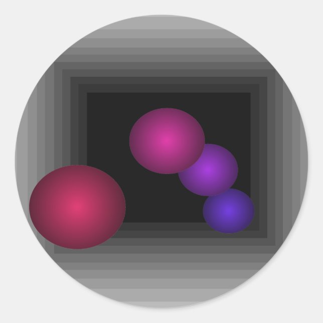 Sticker Rond Fun de couleur 3D Illusion optique Infinité sphère (Devant)