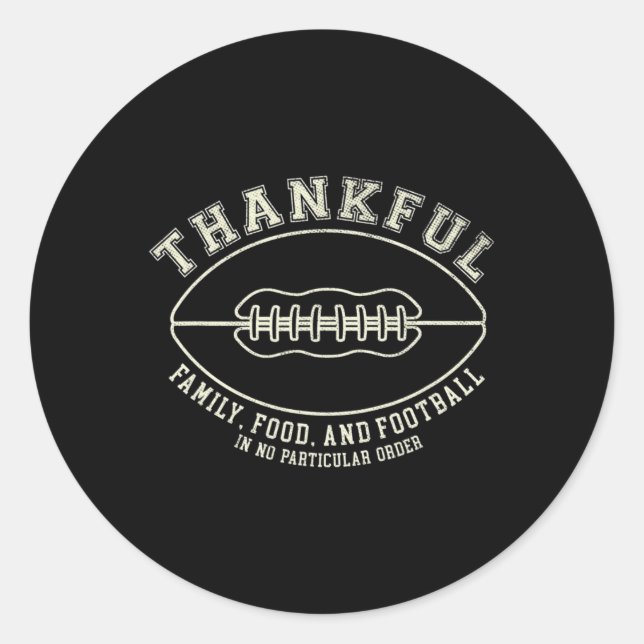 Sticker Rond Fun Fall Thanksgiving Remerciements Pour Football  (Devant)