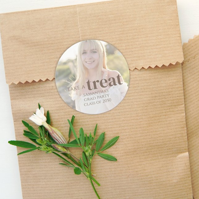 Sticker Rond Fun Graduation Party Favoriser Treat personnalisée (Créateur téléchargé)