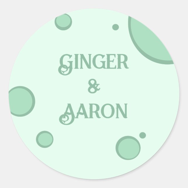 Sticker Rond Fun Green Cercles Super Retro Mariage (Devant)