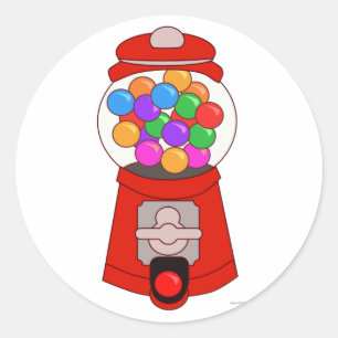 Sticker Rond Fun Gumball Machine Cartoon Art T-shirt