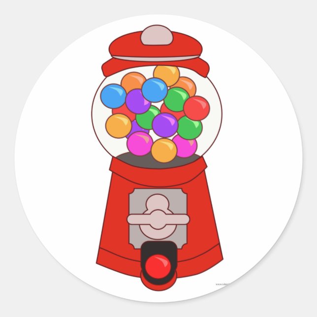 Sticker Rond Fun Gumball Machine Cartoon Art T-shirt (Devant)