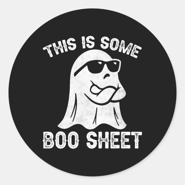 Sticker Rond Fun Halloween Boo Ghost Costume C'Est Un Boo S (Devant)