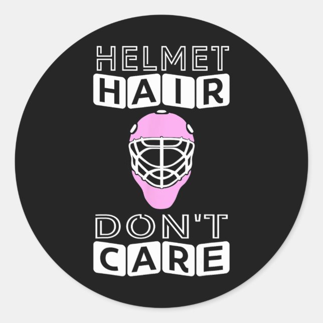 Sticker Rond Fun Hockey Femmes Casque rose Goalie Mask Cadeau T (Devant)