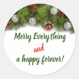 Sticker Rond Fun Noël et Nouvel An Citation Positive Ornements