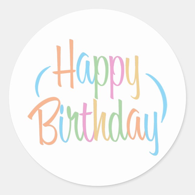 Sticker Rond Fun Retro Joyeux anniversaire (Devant)