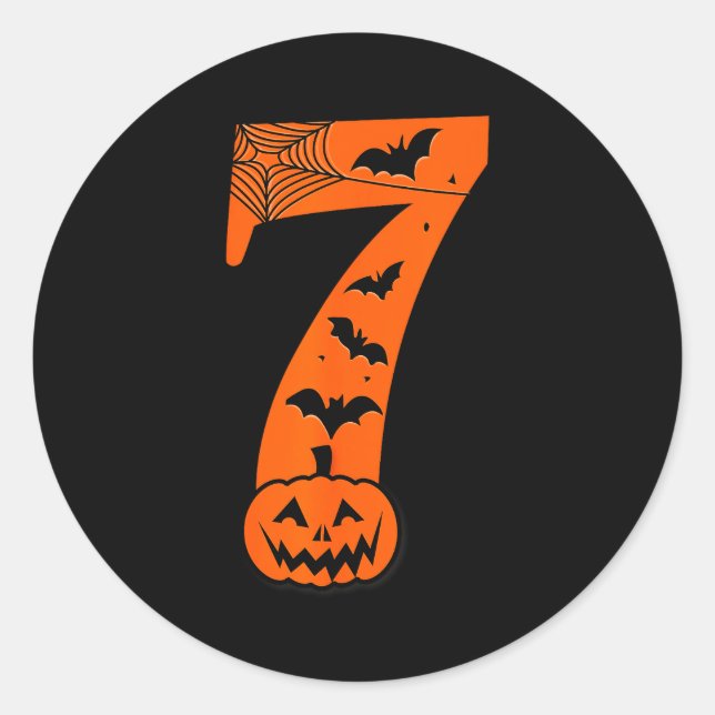 Sticker Rond Fun Six Seven 6 7 Meme Design Couples Halloween  (Devant)