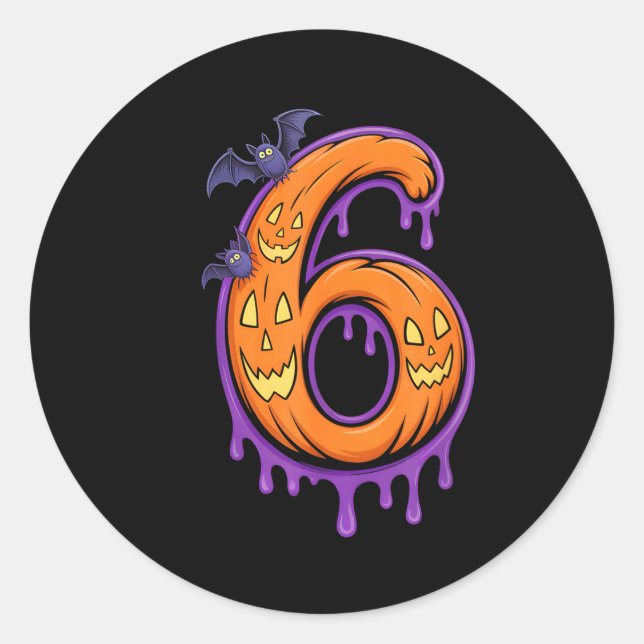 Sticker Rond Fun Six Seven 6 7 Meme Design Couples Halloween  (Devant)
