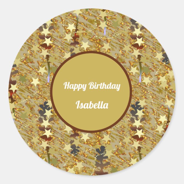 Sticker Rond Fun Sparkle Glitzy Birthday (Devant)