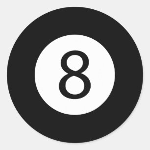 Sticker Rond Funky 8 Ball Magic Billard Pool Lazy Halloween C