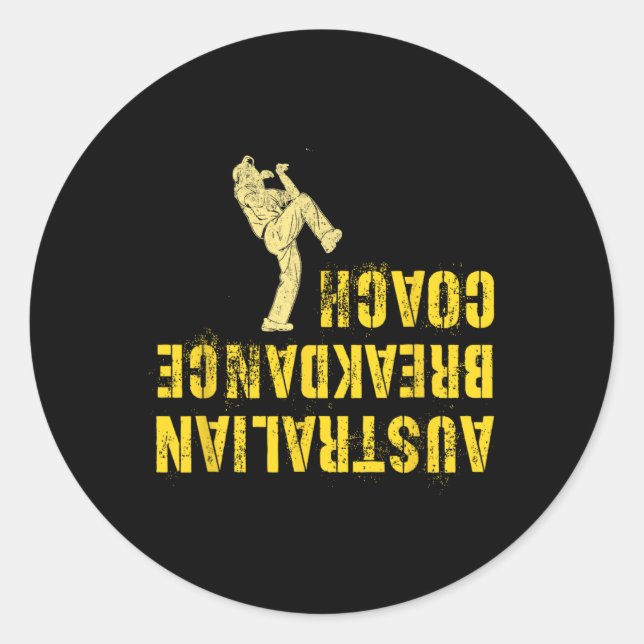 Sticker Rond Funky Australian Breakdance Coach Tumbling Break D (Devant)