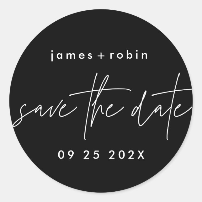 Sticker Rond Funky Décontracté Onyx noir élégant moderne (Devant)