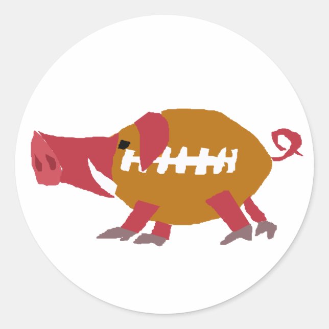 Sticker Rond Funky Football Pig Pigle (Devant)