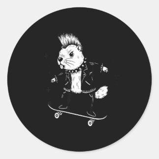 Sticker Rond Funky Groundhog Skateboarding Punk-style