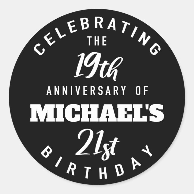 Sticker Rond Funny 40e anniversaire Personnalisé (Devant)