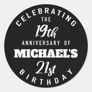 Sticker Rond Funny 40e anniversaire Personnalisé