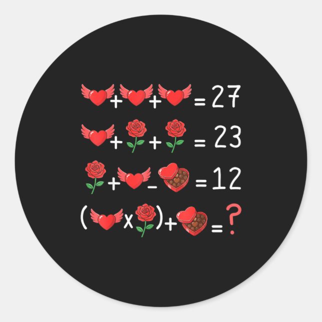 Sticker Rond Funny 67 Math Teacher Valentine Math Teacher Women (Devant)