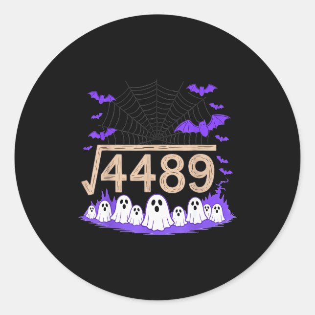 Sticker Rond Funny 67 Meme Math Teacher 6 7 Halloween Square Ro (Devant)