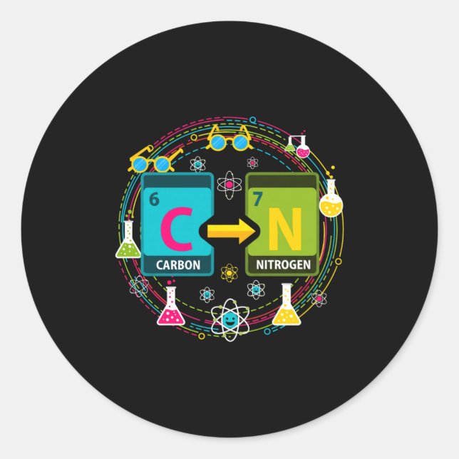 Sticker Rond Funny 67 Meme Science Chemistry Teacher Periodic T (Devant)