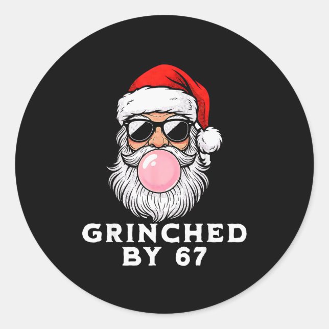Sticker Rond Funny 67 Six Seven Xmas Meme Brainrot 67 Ed By 67  (Devant)