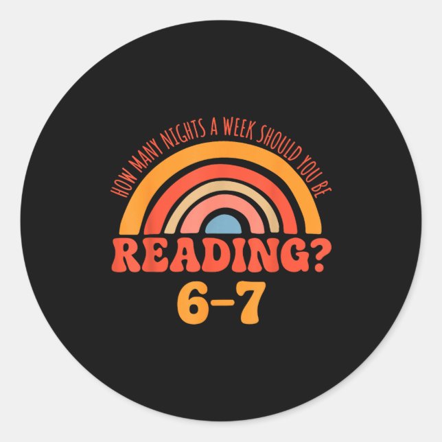Sticker Rond Funny 6-7 Englieacher 67 Meme Reading  (Devant)