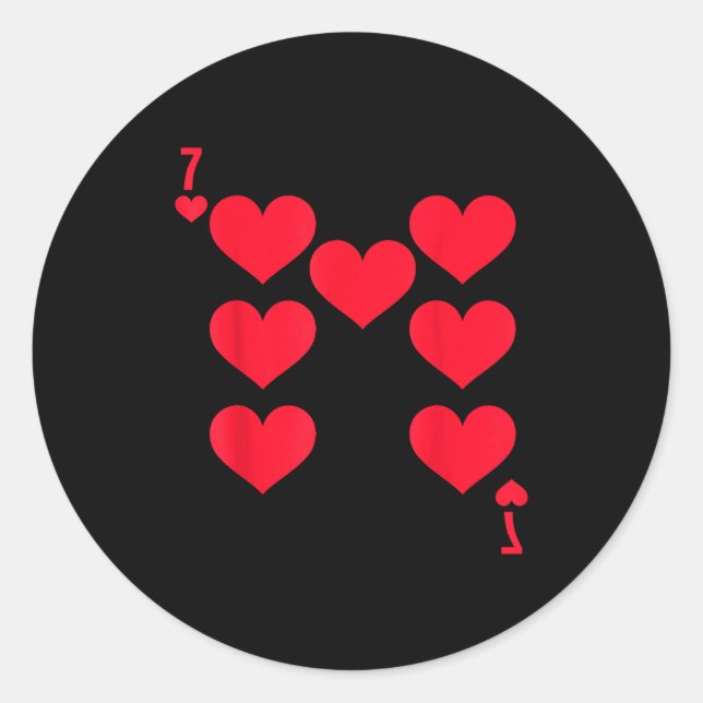 Sticker Rond Funny 6 7 Of Hearts Matching 67 Meme Couple Valent (Devant)