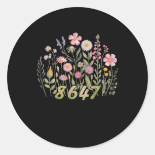Sticker Rond Funny 8647 Fleurs Floral Boho Pour Hommes Et Femme