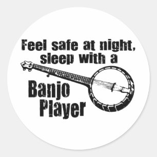Sticker Rond Funny Banjo