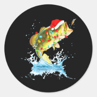 Funny Bass Fishing Santa Hat Christmas Pajama