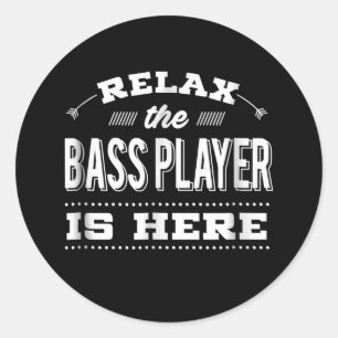 Sticker Rond Funny Bass Guitar Relax