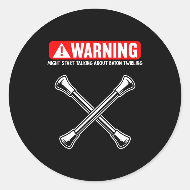 Sticker Rond Funny Baton Twirling  (Devant)