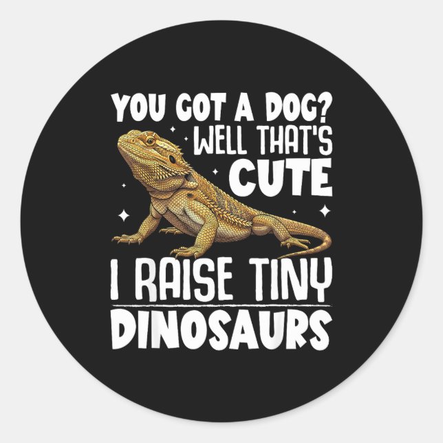 Sticker Rond Funny Bearded Dragon Shirt For Men Women Lizard Lo (Devant)