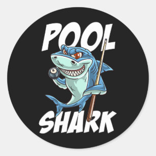 Sticker Rond Funny Billard Pool Shark Snooker Hall Joke Billi