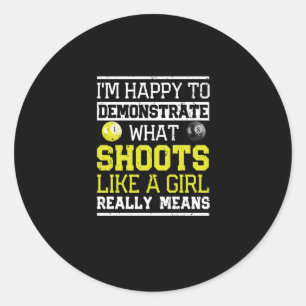 Sticker Rond Funny billard snooker Je suis heureux